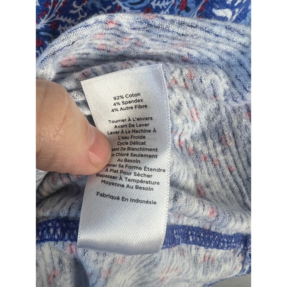 T by Talbots‎ Paisley Floral Performance Top Size 3X Plus Blue Red Holiday - Picture 6 of 9